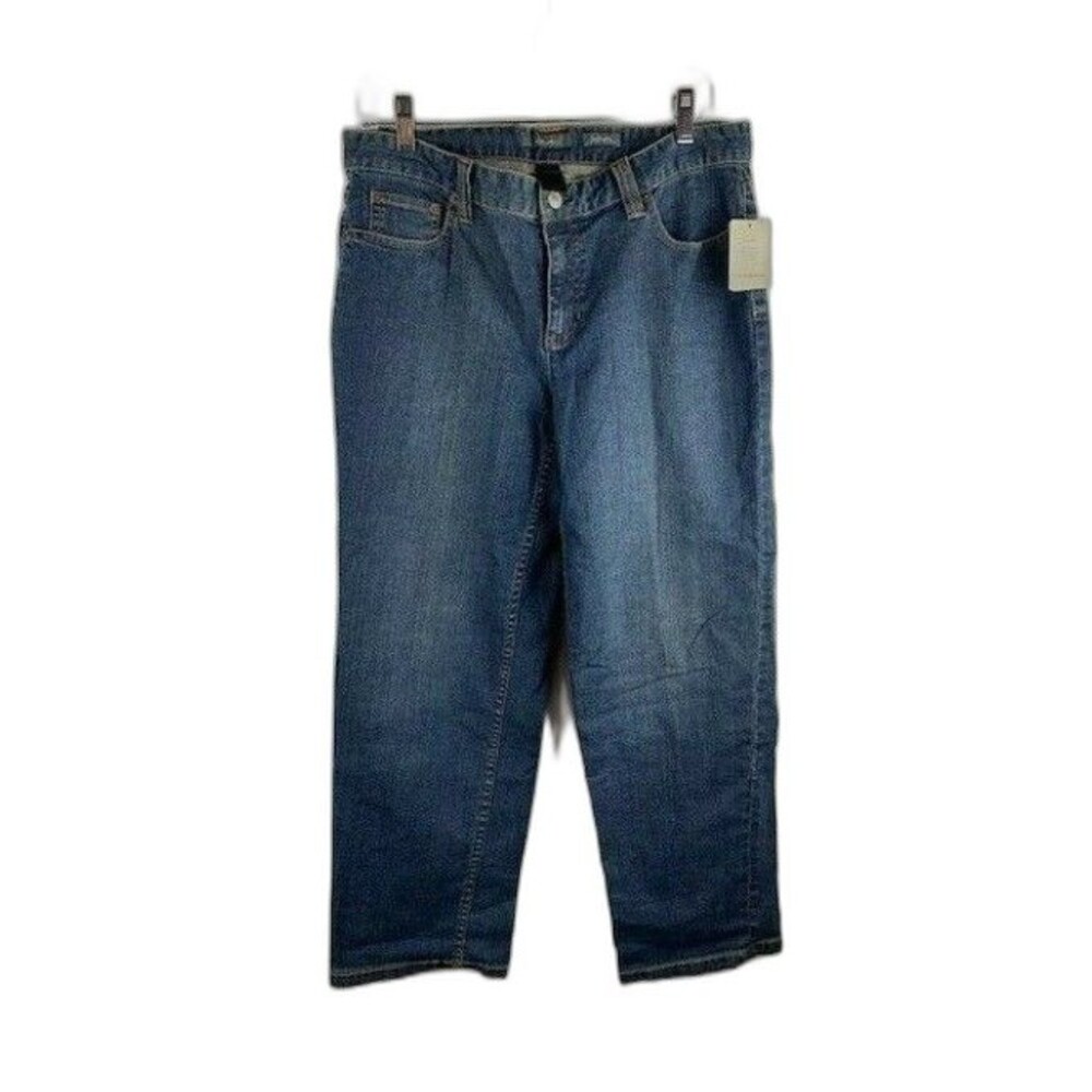 Liz Claiborne Size 8 Womens Jeans Stretch Medium Wash Boyfriend Fit NWT